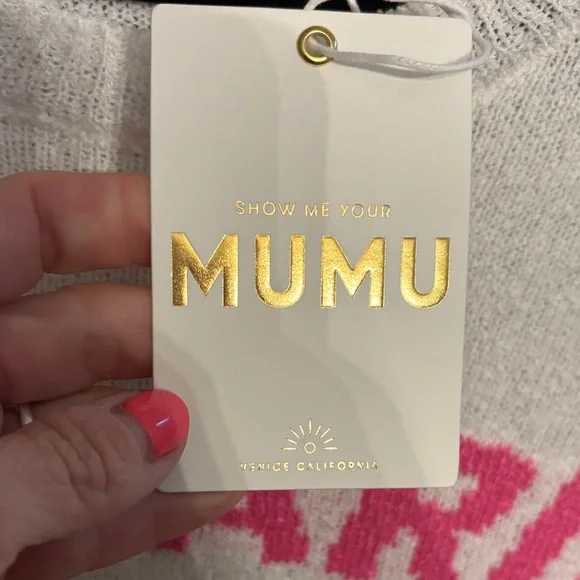 NWT Show Me Your MuMu White Margarita Graphic Sweater M - Picture 2 of 6